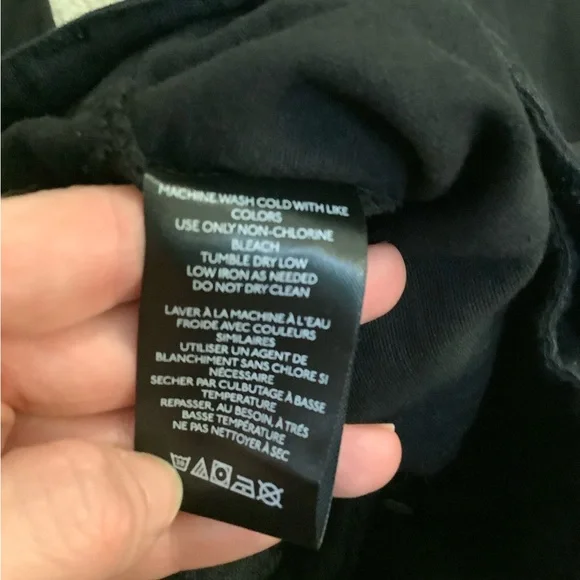 New Free People Sweet Talk Black Wide Leg Chino Pants Cotton & Linen Sz 8 Medium - Picture 11 of 16